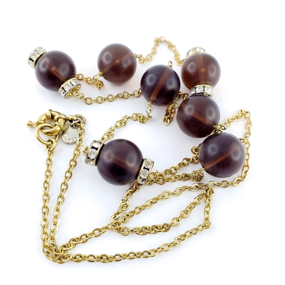 J. Crew long necklace brown acrylic beads - Picture 3 of 16